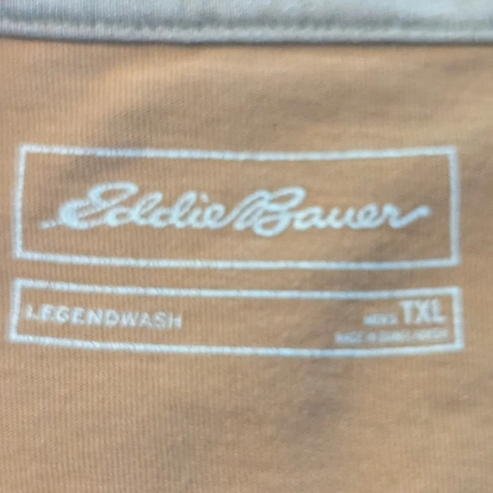 Eddie Bauer Legend Wash Cotton Chestnut Brown Long Sleeve Crew T-Shirt Men's TXL - Picture 2 of 9